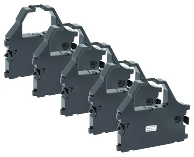 Produktbild von vhbw 5x Farbband Schriftband kompatibel mit ESCOM Powerprint SM 600 Nadeldrucker, Bondrucker - Schwarz