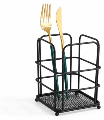 Imagen del producto de Soporte metálico para utensilios de cocina, color , 11,5 x 11,5 x 16 cm