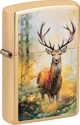 Produktbild von Zippo Sturmfeuerzeug Watercolor Deer Design nachfüllbar Geschenkbox Metall  USA