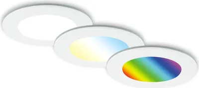 Immagine prodotto di BRILONER - Set di 3 luci da incasso LED a soffitto, luci da incasso RGB CCT, faretto da incasso LED per bagno, faretto da incasso per bagno IP65, nero, 92x45 mm (DxH)