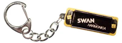 Produktbild von Mundharmonika Schlüsselanhänger Miniblings Anhänger SPIELBAR Blues Harp Schwarz