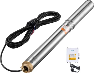 Produktbild von SucceBuy Tiefbrunnen-Tauchpumpe, 550 W Leistung, 230 V, 53 m Förderhöhe, 100 l/min Durchfluss, Edelstahl-Wasserpumpe mit 20 m Kabel und externer Steuerbox, für den industriellen und privaten Gebrauch