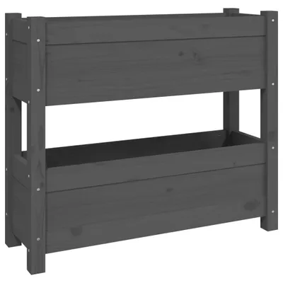 Immagine prodotto di vidaXL Fioriera grigia 77x25x66 cm in legno di pino massiccio