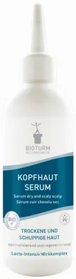 Produktbild von Bioturm 413, 150 ml, Flasche, Antischuppen, Beruhigend, Aqua, Alcohol, Pentylene Glycol**, Glycerin, Whey*, Octyldodecanol, C12-16 Alcohols, Ribes Nigrum..., Kann täglich angewendet werden. Serum mit Hilfe der Applikatorspitze auf die betroffenen Stellen..., 1 Stück(e)