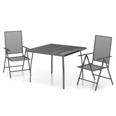 Produktbild von vidaXL 3-tlg. Garten-Essgruppe Anthrazit Stahl
