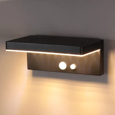Produktbild von Solar Außenbeleuchtung mit Bewegungsmelder - Wasserdichte LED-Wandlampe für Garten und Terrasse