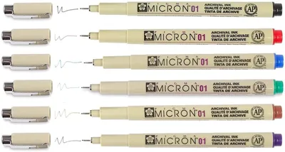 Obrázek produktu pro Sada 6 tenkých fixů Sakura PIGMA MICRON, barvy 01-6