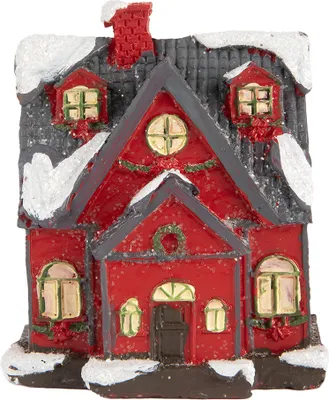 Image de Clayre & Eef Maison décorative avec LED 6x5x7 cm Rouge Plastique