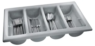 Produktbild von GRÄWE Besteckkasten leer 4 Fächer, Gastronorm, GRAU
