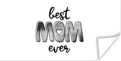 Produktbild von MuchoWow® Poster Sprichwörter - Zitate Best Mom Ever - Geschenk zum Muttertag - Schwarz und weiß 40x20 cm - Poster für die Wand - Poster Schlafzimmer