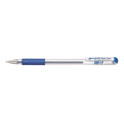 Zdjęcie produktu dla Pentel Hybrid Gel Grip, Długopis żelowy, Niebieski, Niebieski, Przezroczysty, Guma, Oburęczny, 0,6 mm