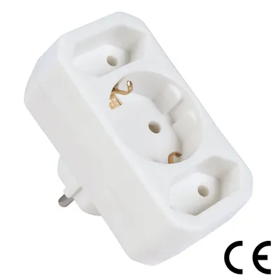 Produktbild von ORSEM Mehrfachsteckdose Schutzkontakt Steckdosenadapter Stromadapter 3-Fach Stecker Multi-Steckdose 3x Schutzkontakt-Buchse 16A max. 3500W Weiß