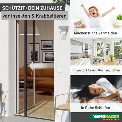 Produktbild von Fliegengitter Plisseetür für Einzeltüren – 120x240 cm, anthrazit