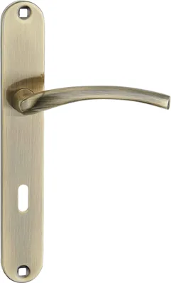 Zdjęcie produktu dla Klamka AGRA na szyldzie długim KLUCZ 72 mm Patyna, Kuchinox – Wygodny design z aluminium, do drzwi wewnętrznych 38-45 mm