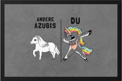 Produktbild von Andere Azubis Du Fußmatte  Pferd Einhorn Humor Lustig Unicorn Geschenk Apotheke