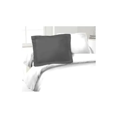 Produktbild von 2 Kissenbezüge 100 % Baumwolle 50 x 70 cm – Dunkelgrau