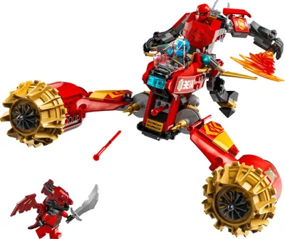 Produktbild von LEGO NINJAGO Kais Sturmreiter-Mech - Fliegendes Motorrad Spielzeug mit 3 Minifiguren - Mech mit beweglichem Kopf, Armen und Beinen - Bauspielzeug - Geschenk für Jungen & Mädchen ab 7 Jahren 71830