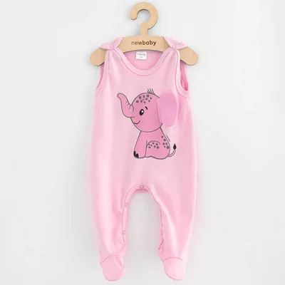 Obrázek produktu pro Kojenecké bavlněné dupačky New Baby Happy Elephant pink, vel. 68 (4-6m)