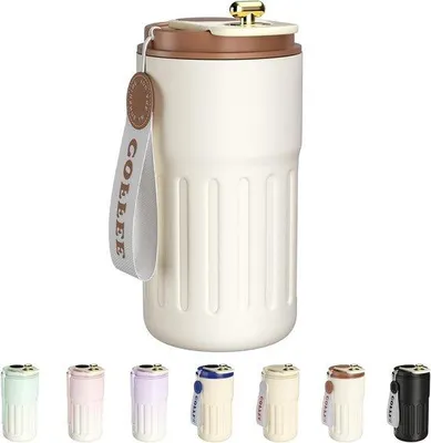 Obrázok produktu pre Termoska 410 ml z nerezovej ocele 316, vákuovo izolovaný cestovný pohár, termálny pohár s tesným viečkom na kávu