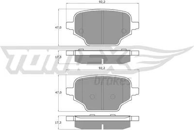 Produktbild von TOMEX brakes Bremsbeläge Satz Hinten Bremsklötze für CITROËN Berlingo (K9) TX 19-92