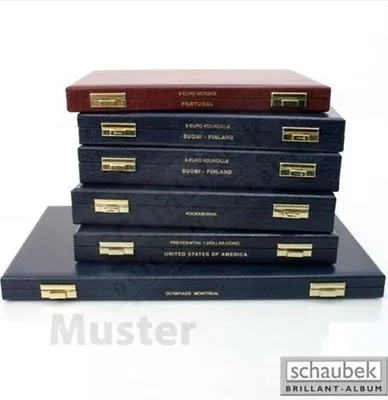 Produktbild von Schaubek Numismatik Münzkollektion Münzkassette BRD - 5,-/10,- DM-Münzen in Dosen 1980/33/36