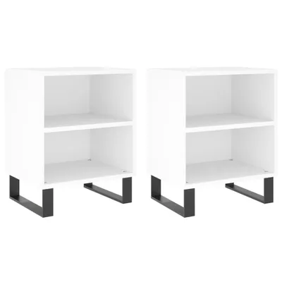 Zdjęcie produktu dla vidaXL Szafki nocne 2 szt. Biały 40x30x50 cm Materiał drewnopochodny - Stolik nocny - Szafki nocne - Szafka nocna - Szafka nocna