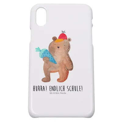 Produktbild von Mr. & Mrs. Panda Iphone 10 Handyhülle Bär Schultüte - Weiß - Geschenk, Teddy, Handy, Schulanfang, Schulbeginn, Grundschule, Cover, Hülle, Erster Schultag, X, Einschulung