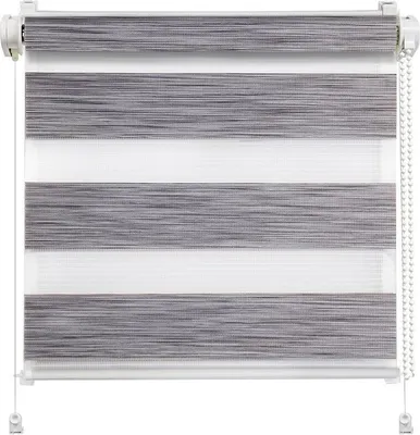 Produktbild von Klemmfix Click Doppelrollo 3 in 1 kieselgrau (BxH 40x150cm)