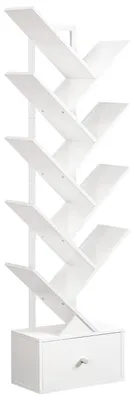 Produktbild von Bücherregal Standregal 9 Ebenen Baumform Weiß
