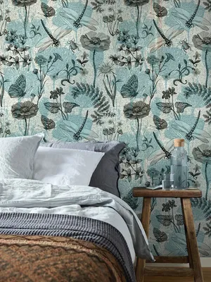 Produktbild von Coloray Fototapete 152x104 cm An Einer Wand Latex Latextapete - Botanische InsektenBeige.