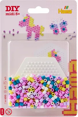 Immagine prodotto di Perline Hama con ferro da stiro 4192 Perline Hama con ferro da stiro midi "Pony", confezione in blister