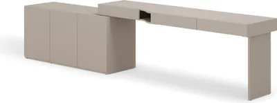 Produktbild von Furniture24 Jugendzimmer Woow Set-04P - Schreibtisch mit Kommode in Grau, modern und funktional für Kinderzimmer und Homeoffice