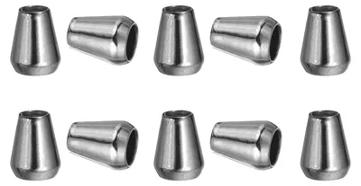 Kordelstopper aus Metall, 10 Stück, konisch, 11x14 mm, grau-schwarz