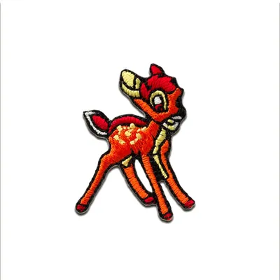 Produktbild von Bambi Reh Tier - Aufnäher, Bügelbild, Aufbügler, Applikationen, Patches, Flicken, Zum Aufbügeln, Größe: 3,3 x 2,5 cm