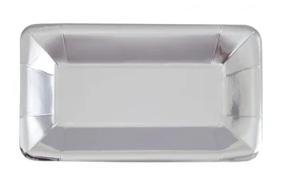 Produktbild von 8 Vorspeisenteller länglich Silber Folie