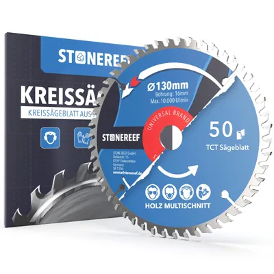 Produktbild von Kreissägeblatt 130x16 mm 50 Zähne Holz Handkreissäge Akku Kreissäge Ø 130 mm, feste Bohrung 16 mm, 50 Zähne für den feinen Schnitt