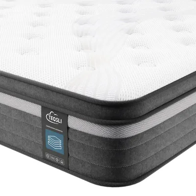 Productafbeelding van TeQsli Gel kernmatras, 90x200 cm, 9-zone matras, 25 cm hoog, hardheidsgraad H3/H4