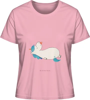 Produktbild von Mr. & Mrs. Panda Oberteil Damen Einhorn Schnuller Größe S - Baumwolle Pink - Geschenk, Mama, Unicorn, Geburt, Geburtstag, Baumwoll T-Shirt, Kurzarmshirt, Shirt, Basic