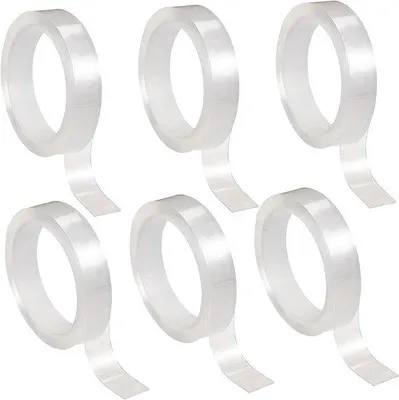 Produktbild von Selbstklebender Duschvorhangring mit Glijband - 6 Rollen