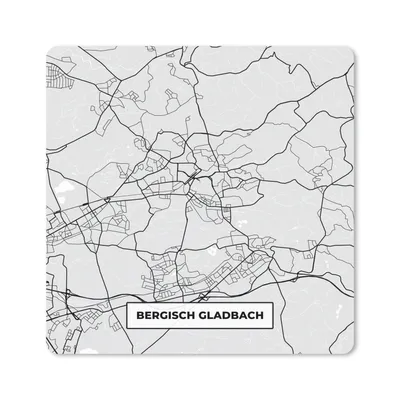 Produktbild von MuchoWow® Mauspad Mousepad Stadtplan - Deutschland - Karte - Bergisch Gladbach 30x30 cm - Mousepads - Maus Mat - Pad - Mausunterlage - Gaming