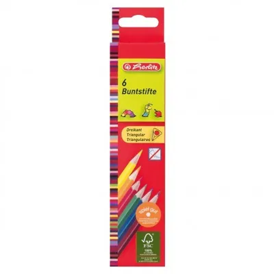 Image de Herlitz Buntstifte 3-kant lackiert        6er Hängeschachtel