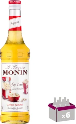 Produktbild von Lot de 6 Sirop Monin - Popcorn - 70cL