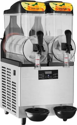 Image de Machine à granités professionnelle – 24 litres – double réservoir 2×12 L – acier inoxydable – machine à granités commerciale
