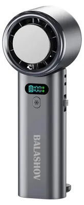 Produktbild von Mini-Handventilator - USB-wiederaufladbar - LED-Display - Faltbar - Schnell kühlend - Für Reisen und Camping - Schwarz