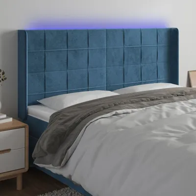 Produktbild von Möbel LED Kopfteil Dunkelblau 183x16x118/128 cm Samt - Kopfteile 3124112