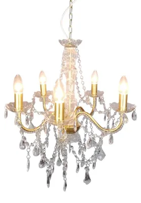 Obrázek produktu pro Lustr, zlatý kov, křišťály, v 85 cm