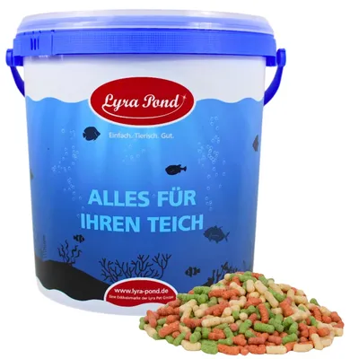 Produktbild von 10 Liter (0,85 kg) Lyra Pond® Pond Colour Sticks Koi Mix Fischfutter Teichfutter in Eimer