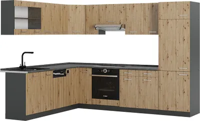 Produktbild von Eckküche Vicco R-Line Artisan Eiche/Anthrazit 287 x 60 cm , AP Anthrazit, Model 48947