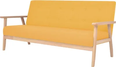 Produktbild von Design 3-Sitzer Sofa Stoff Gelb, Schlafsofas 2024 Neu