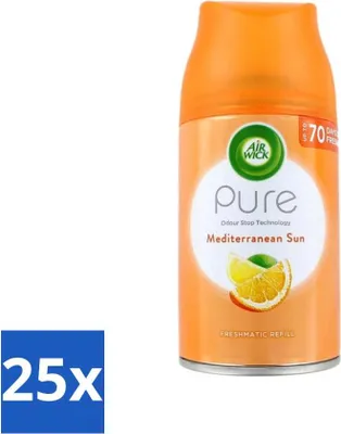 Immagine prodotto di Air Wick - Ricarica per deodorante per ambienti - Sole Mediterraneo - Spray automatico - 250 ml - Value Pack - 25 pezzi